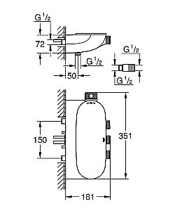 Смеситель для душа Grohe Grohtherm SmartControl 34713000 купить в интернет-магазине сантехники Sanbest