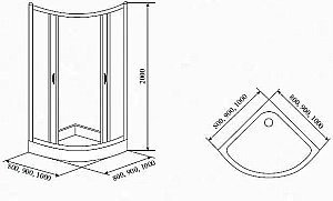 Душевой уголок TIMO TL-8001 80x80 стекло матовое купить в интернет-магазине Sanbest