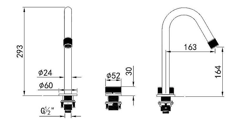 Смеситель для раковины Black&white Gravity GF-7108-С хром купить в интернет-магазине сантехники Sanbest