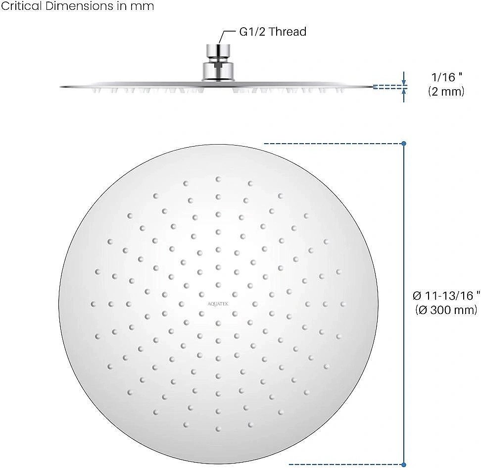 Верхний душ Aquatek AQ2075CR хром купить в интернет-магазине сантехники Sanbest