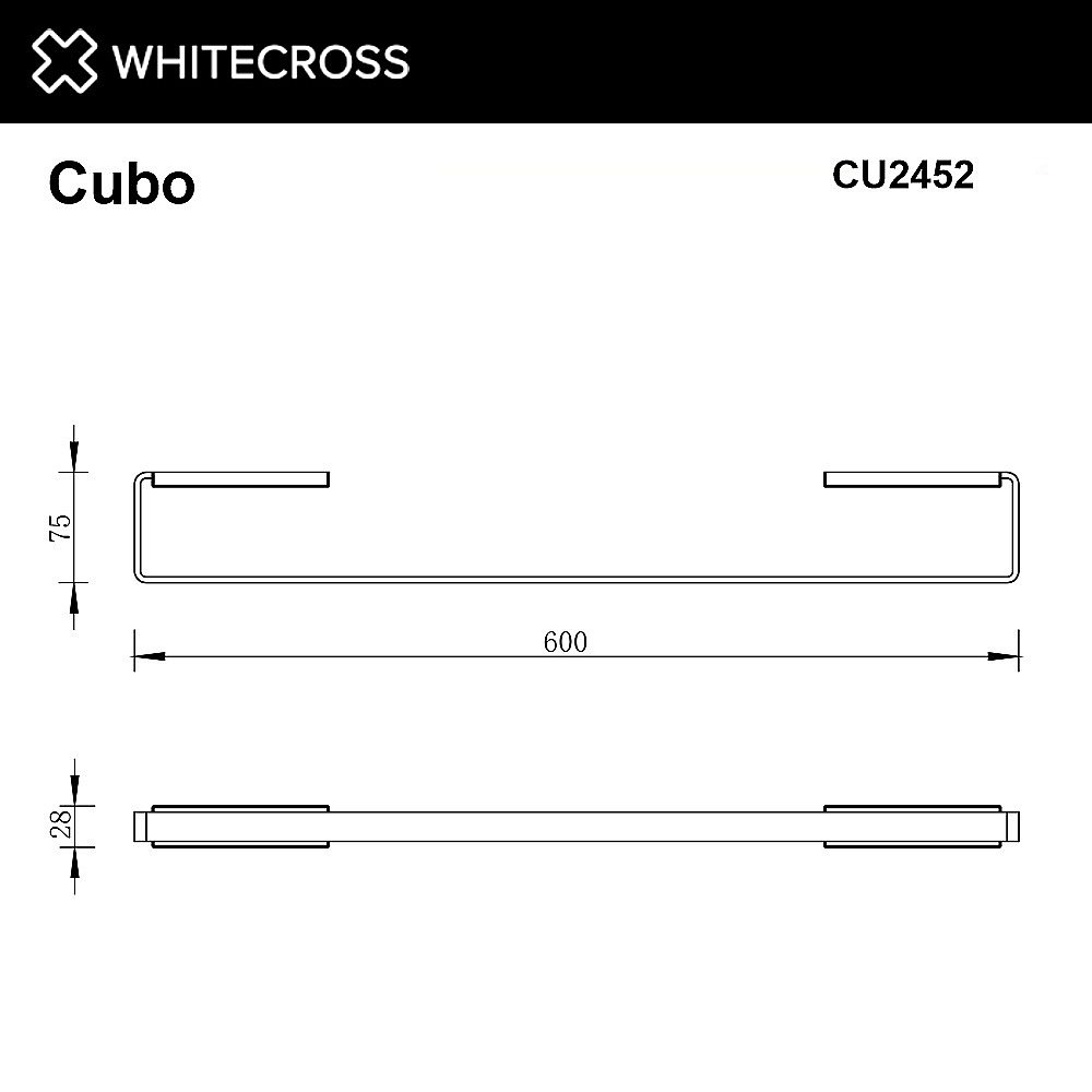 Полотенцедержатель WhiteCross Cubo CU2452GLB золото брашированное купить в интернет-магазине сантехники Sanbest