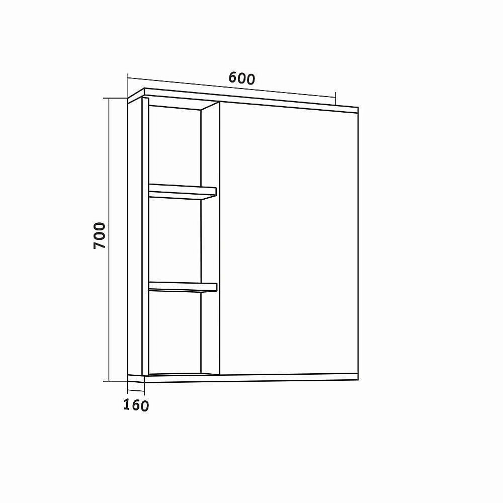 Зеркальный шкаф Grossman ФОРТА 60 темный дуб галифакс купить в интернет-магазине сантехники Sanbest