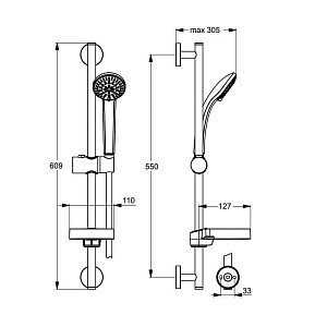 Душевой гарнитур Ideal Standard Idealrain B9503AA купить в интернет-магазине сантехники Sanbest