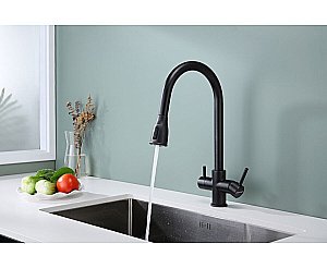 Смеситель для кухни Paulmark Lange La214212-BLM черный  купить в интернет-магазине сантехники Sanbest