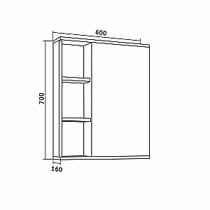 Зеркальный шкаф Grossman ФОРТА 60 темный дуб галифакс купить в интернет-магазине сантехники Sanbest