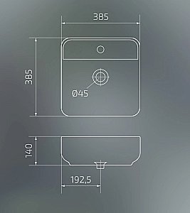 Раковина накладная Gid Geometrico 38,5 N9044 51165 белая купить в интернет-магазине Sanbest