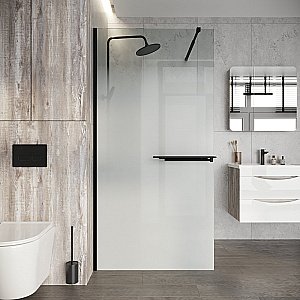 Душевая перегородка Niagara Nova 120 NG-582-12BLACK профиль черный матовый/стекло белый градиент купить в интернет-магазине Sanbest