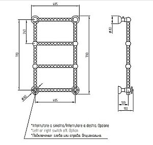 Полотенцесушитель Migliore Cleopatra золото купить в интернет-магазине сантехники Sanbest