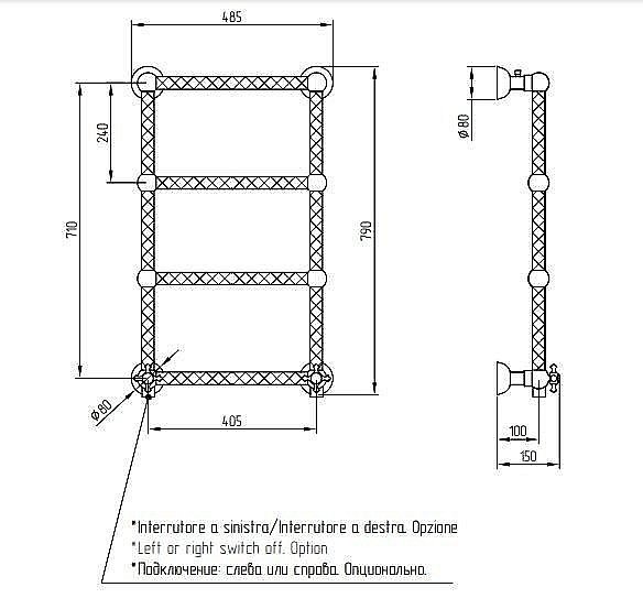 Полотенцесушитель Migliore Cleopatra золото купить в интернет-магазине сантехники Sanbest