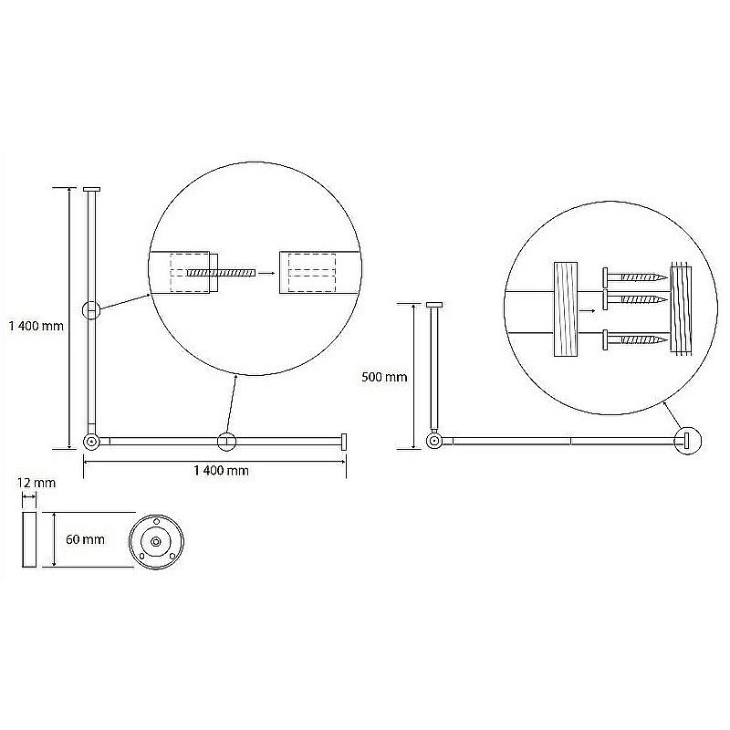 Карниз для ванны Bemeta 140х140 101120121 нержавеющая сталь купить в интернет-магазине сантехники Sanbest