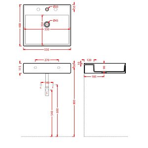 Раковина Artceram Scalino 55x48 Bianco купить в интернет-магазине Sanbest