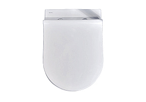 Унитаз подвесной Aquatek ПОЛАРИС AQ0700-01+INS-0000012+KDI-0000013+KKI-0000002 белый, безободковый, с крышкой микролифт, с инсталляцией и белой кнопкой купить в интернет-магазине Sanbest