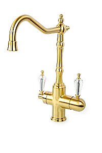 Смеситель для кухни Boheme Medici Ripresa 111-SW бронза/ручка с кристаллом Swarovski купить в интернет-магазине сантехники Sanbest