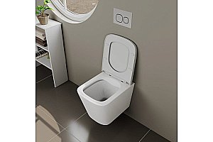 Унитаз подвесной D&K Berlin DT1436016 белый безободковый, с крышкой микролифт купить в интернет-магазине Sanbest