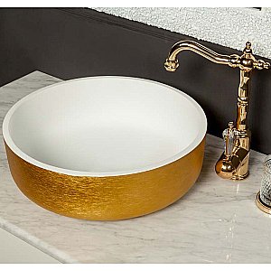 Раковина Armadi Art NeoArt Corian 41 819-G золото купить в интернет-магазине Sanbest