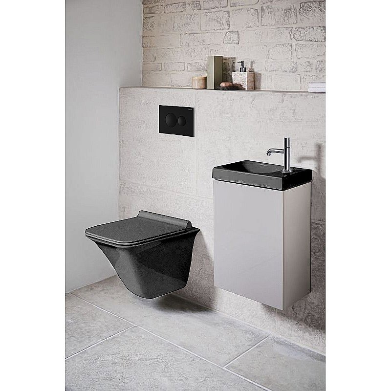 Кнопка для инсталляции Loranto 7313 черная матовая купить в интернет-магазине сантехники Sanbest