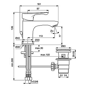Смеситель для раковины Ideal Standard Dot 2.0 BC321AA купить в интернет-магазине сантехники Sanbest