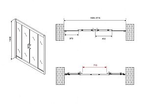 Шторка для ванны ABBER Schwarzer Diamant AG57170M 170x140 матовая купить в интернет-магазине Sanbest