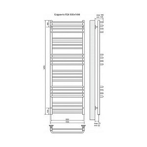 Полотенцесушитель электрический Terminus Сорренто П24 500x1456 левый/правый купить в интернет-магазине сантехники Sanbest