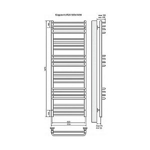 Полотенцесушитель электрический Terminus Сорренто П24 500x1456 левый/правый купить в интернет-магазине сантехники Sanbest