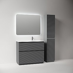 Тумба с раковиной Sancos Folk Floor FL100FLGS/FL100FRGS Grey soft для ванной в интернет-магазине Sanbest