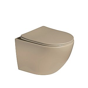 Унитаз подвесной Vincea Globo VT1-14STMC безободковый, смыв торнадо, с крышкой микролифт, капучино матовый купить в интернет-магазине Sanbest