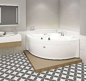 Ванна с гидромассажем Радомир Сандра 2-80-2-0-0-221 149х149 РЕЛАКС ХРОМ белая купить в интернет-магазине Sanbest