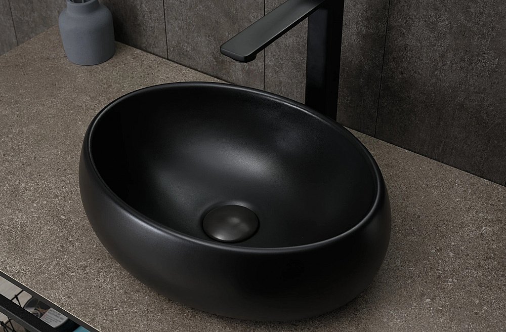 Раковина накладная Gid Lago 40 Bm9030ds 53384 черная матовая купить в интернет-магазине Sanbest