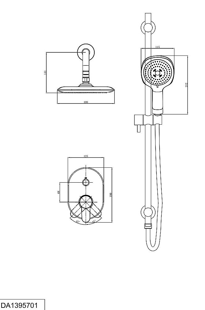Душевая система D&K Rhein Marx DA1395701 купить в интернет-магазине сантехники Sanbest
