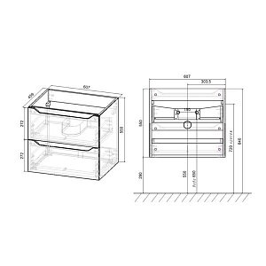 Мебель для ванной Vincea Norma 60 V.Oak для ванной в интернет-магазине Sanbest