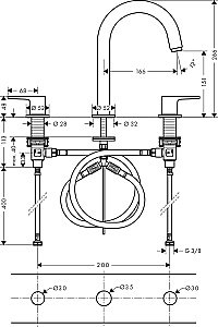 Смеситель для раковины Hansgrohe Vernis Blend 150 71553670 купить в интернет-магазине сантехники Sanbest