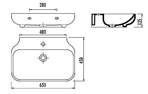 Раковина Creavit Free 65 FE065.00000 белая купить в интернет-магазине Sanbest