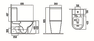 Унитаз напольный CeramaLux 2166XMH светло-серый матовый безободковый, с бачком, с крышкой микролифт купить в интернет-магазине Sanbest