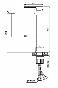 Смеситель для раковины Orange Lutz M04-121b черный купить в интернет-магазине сантехники Sanbest