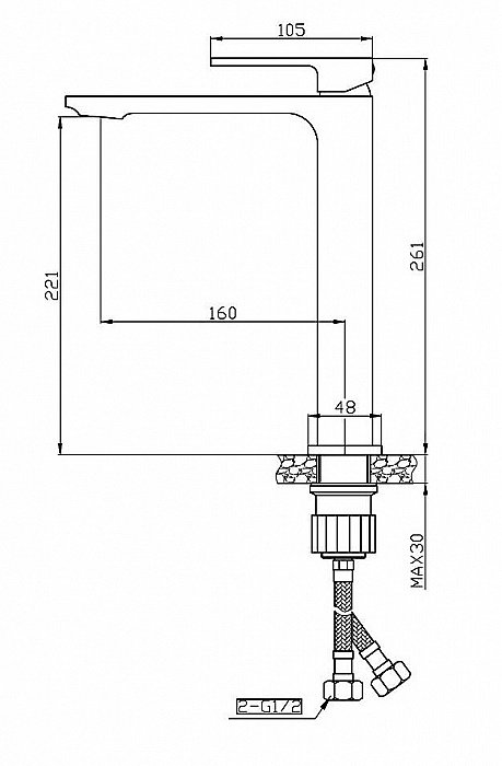 Смеситель для раковины Orange Lutz M04-121b черный купить в интернет-магазине сантехники Sanbest