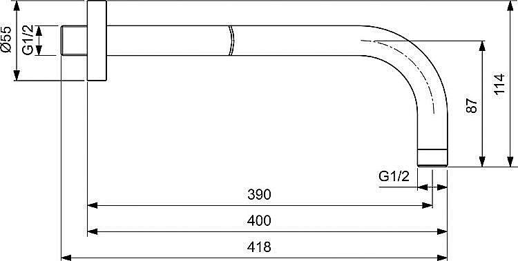 Держатель верхнего душа Ideal Standard IDEALRAIN B9445XG купить в интернет-магазине сантехники Sanbest