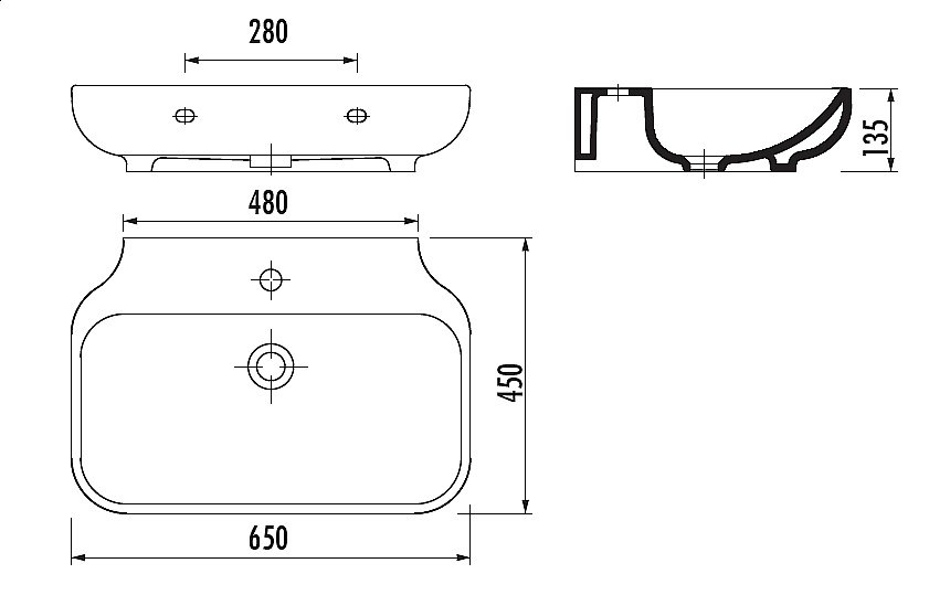 Раковина Creavit Free 65 FE065.00000 белая купить в интернет-магазине Sanbest