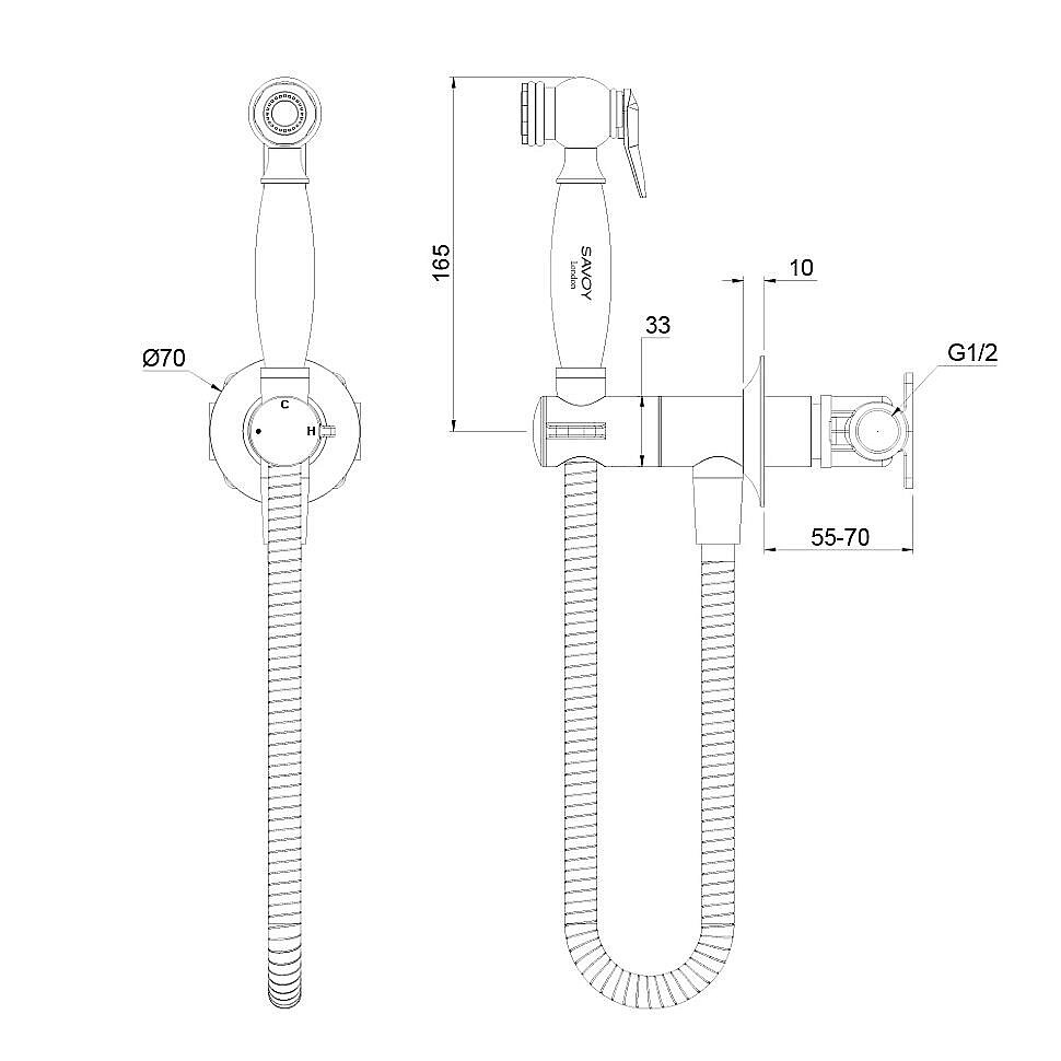 Гигиенический душ Savoy SV63 CHR хром купить в интернет-магазине сантехники Sanbest
