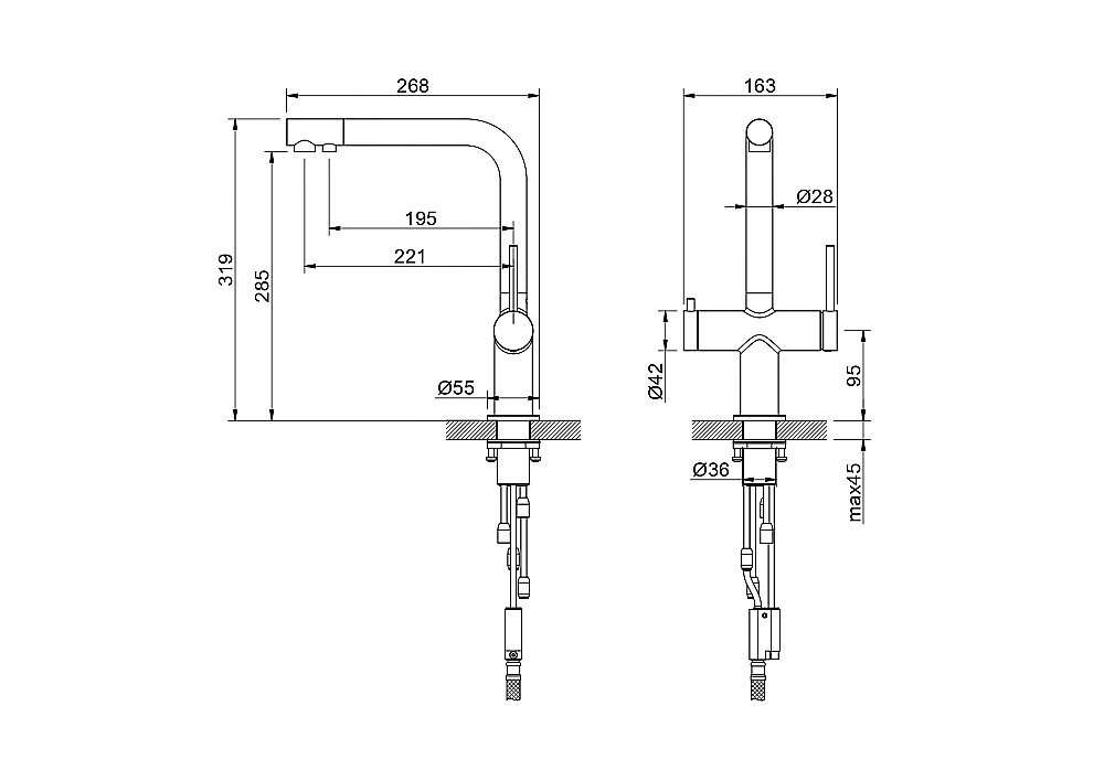 Смеситель для кухни Aquatek Европа AQ1385BG золото шлифованное купить в интернет-магазине сантехники Sanbest
