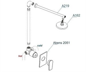 Душевая система WasserKRAFT Abens A20219 купить в интернет-магазине сантехники Sanbest