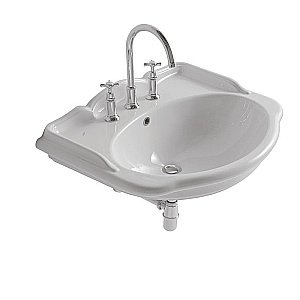 Раковина на пьедестале Globo Paestum 71 3 отверстия, белая купить в интернет-магазине Sanbest