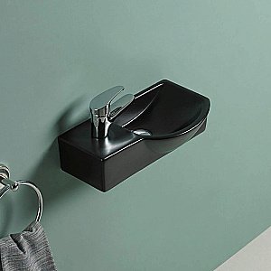 Раковина подвесная WeltWasser WW AISBACH 7940 MT-BL 40 черная матовая купить в интернет-магазине Sanbest