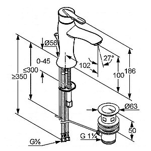 Смеситель для раковины Kludi Amphora 540230575 купить в интернет-магазине сантехники Sanbest