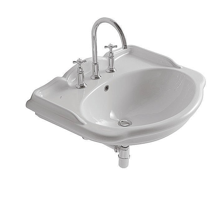 Раковина на пьедестале Globo Paestum 71 3 отверстия, белая купить в интернет-магазине Sanbest