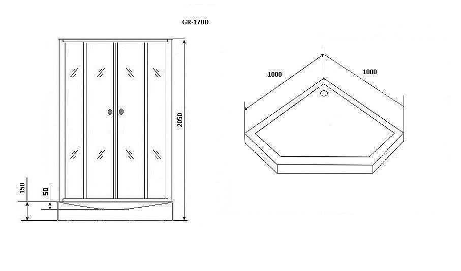 Душевая кабина Grossman Classic GR170D 100x100 купить в интернет-магазине Sanbest