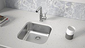 Кухонная мойка Paulmark Vello 44 VE44-BS брашированная сталь купить в интернет-магазине сантехники Sanbest