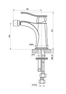 Смеситель для биде WONZON & WOGHAND NAVIA, Хром (WW-185001-CR) купить в интернет-магазине сантехники Sanbest