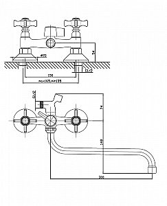 Смеситель для ванны Agger Retro-X A1722200 купить в интернет-магазине сантехники Sanbest