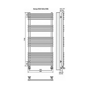 Полотенцесушитель водяной Terminus Ватра П22 500x1196 купить в интернет-магазине сантехники Sanbest