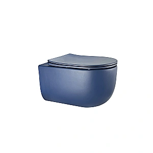 Унитаз подвесной GID Tr2133TF-BUM 62301Y безободковый, слив торнадо, с крышкой микролифт, синий матовый купить в интернет-магазине Sanbest